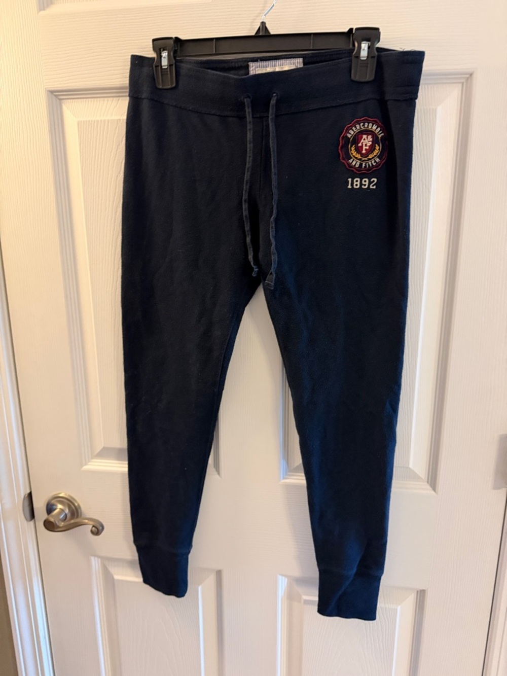 Abercrombie & Fitch Navy Crest Sweatpants with Drawstring